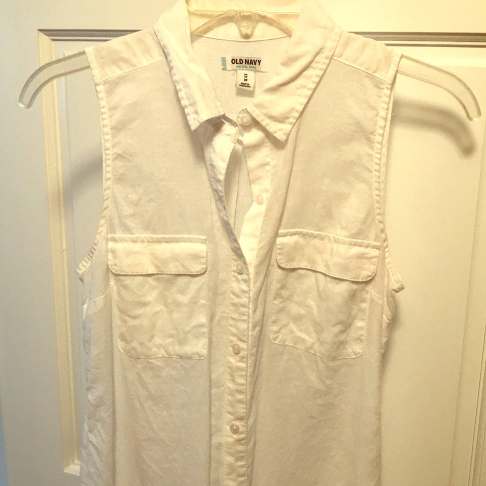 Linen cotton blend button down
